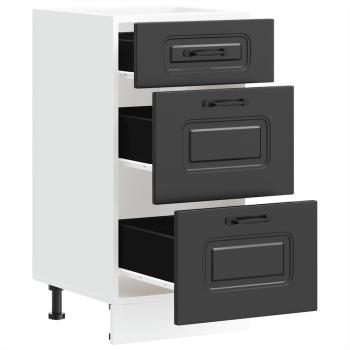 Küchenunterschrank Kalmar Schwarz Holzwerkstoff