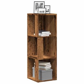 ARDEBO.de - Eckregal Altholz-Optik 33x33x100 cm Holzwerkstoff