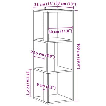 Eckregal Altholz-Optik 33x33x100 cm Holzwerkstoff