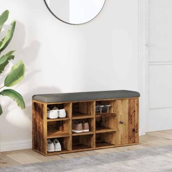 ARDEBO.de - Schuhbank Altholz-Optik 102x32x50 cm Holzwerkstoff