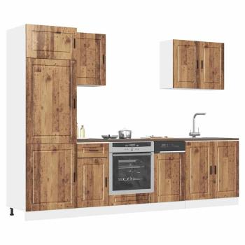 ARDEBO.de - 7-tlg. Küchenschrank-Set Kalmar Altholz-Optik Holzwerkstoff