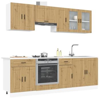 ARDEBO.de - 8-tlg. Küchenschrank-Set Kalmar Artisan-Eiche Holzwerkstoff