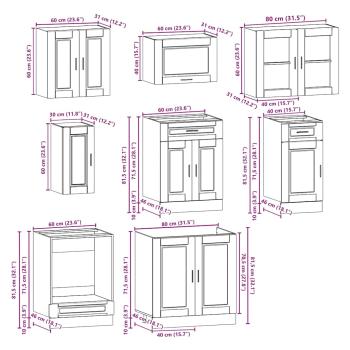 8-tlg. Küchenschrank-Set Kalmar Artisan-Eiche Holzwerkstoff