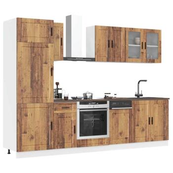 ARDEBO.de - 8-tlg. Küchenschrank-Set Kalmar Altholz-Optik Holzwerkstoff