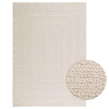 ARDEBO.de - Teppich ZIZUR Creme 120x170 cm Jute-Optik Indoor und Outdoor