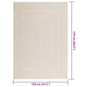 Teppich ZIZUR Creme 120x170 cm Jute-Optik Indoor und Outdoor