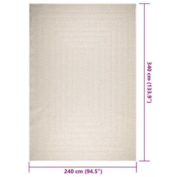 Teppich ZIZUR Creme 240x340 cm Jute-Optik Indoor und Outdoor