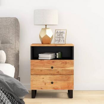 ARDEBO.de - Nachttisch 50x33x62 cm Massivholz Akazie & Holzwerkstoff