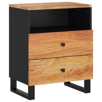 Nachttisch 50x33x62 cm Massivholz Akazie & Holzwerkstoff
