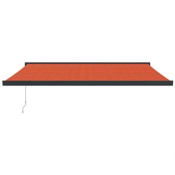 Markise Einziehbar Orange und Braun 4x3 m Stoff & Aluminium