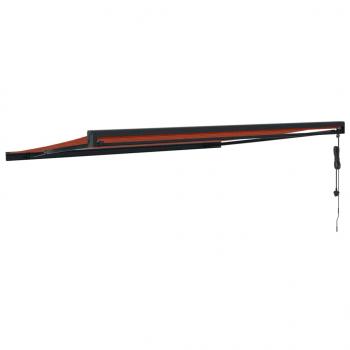 Markise Einziehbar Orange und Braun 4x3 m Stoff & Aluminium