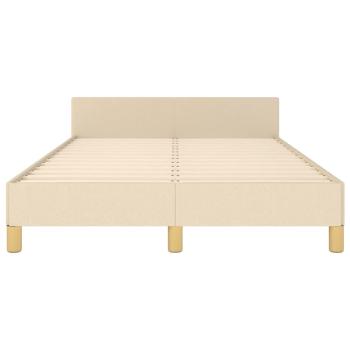 Bettgestell ohne Matratze Creme 120x190 cm Stoff