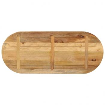 Tischplatte 140x60x3,8 cm Oval Raues Massives Mangoholz