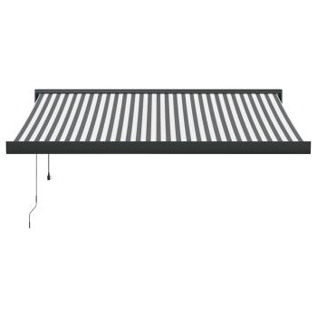 Markise Einziehbar Anthrazit & Weiß 3,5x2,5 m Stoff & Aluminium