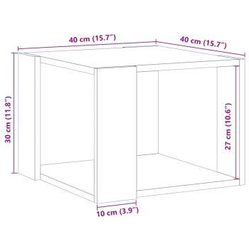 Couchtisch Altholz-Optik 40x40x30 cm Holzwerkstoff