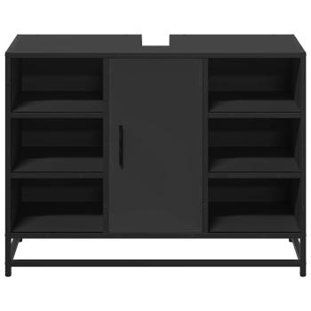 Waschbeckenunterschrank Schwarz 80x33x60 cm Holzwerkstoff