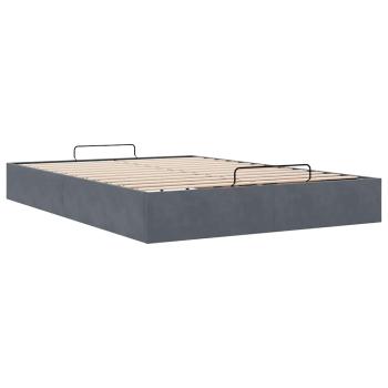 Ottoman-Bett ohne Matratze Dunkelgrau 140x190 cm Samt