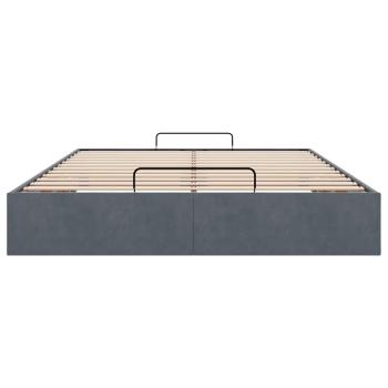 Ottoman-Bett ohne Matratze Dunkelgrau 140x190 cm Samt