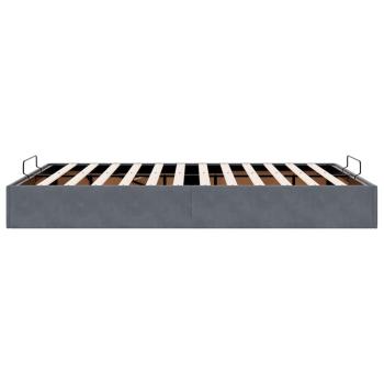 Ottoman-Bett ohne Matratze Dunkelgrau 140x190 cm Samt