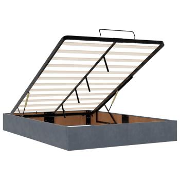 Ottoman-Bett ohne Matratze Dunkelgrau 140x190 cm Samt