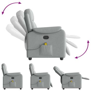 Massagesessel Hellgrau Stoff