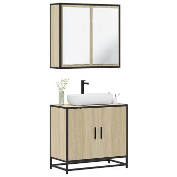 ARDEBO.de - 2-tlg. Badmöbel-Set Sonoma-Eiche Holzwerkstoff