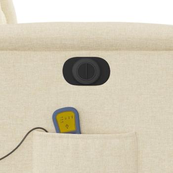 Elektrischer Massagesessel mit Aufstehhilfe Creme Stoff