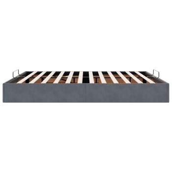 Ottoman-Bett ohne Matratze Dunkelgrau 160x200 cm Samt