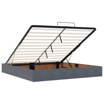 Ottoman-Bett ohne Matratze Dunkelgrau 160x200 cm Samt