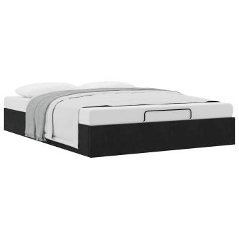 Ottoman-Bett ohne Matratze Schwarz 140x200 cm Samt