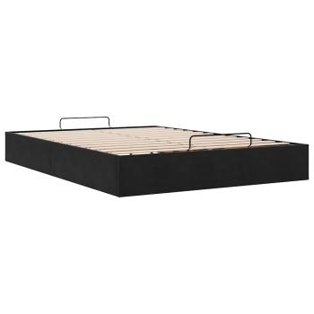 Ottoman-Bett ohne Matratze Schwarz 140x200 cm Samt