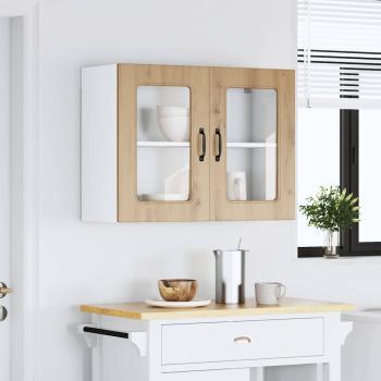 Küchen-Hängeschrank mit Glastür Kalmar Artisan-Eiche Holzwerkstoff
