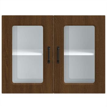 Küchen-Hängeschrank mit Glastür Kalmar Braun Eichen-Optik