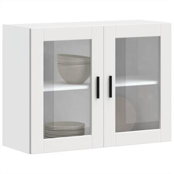 ARDEBO.de - Küchen-Hängeschrank mit Glastür Porto Weiß