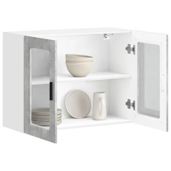 Küchen-Hängeschrank mit Glastür Porto Betongrau