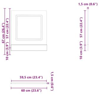 Geschirrspülerblende Kalmar Grau Sonoma 60x1,5x67 cm