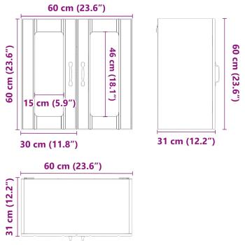 Küchen-Hängeschrank mit Glastür Sonoma-Eiche Holzwerkstoff