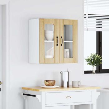 Küchen-Hängeschrank mit Glastür Sonoma-Eiche Holzwerkstoff