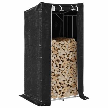 ARDEBO.de - Brennholzregal mit Regenschutz 150x80x200 cm Verzinkter Stahl