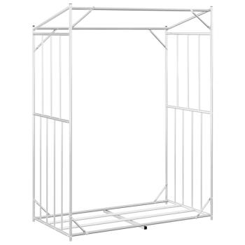 Brennholzregal mit Regenschutz 150x80x200 cm Verzinkter Stahl