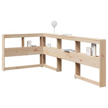 ARDEBO.de - Kopfteil mit Bücherregal L-Form 90 cm Massivholz Kiefer