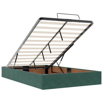 Ottoman-Bett mit Matratze & LEDs Dunkelgrün 120x200 cm Samt