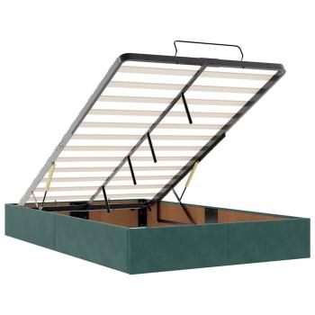 Ottoman-Bett mit Matratze Dunkelgrün 120x200 cm Samt