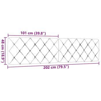 Kopfteil-Kissen Blau 200 cm Stoff