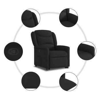 Relaxsessel mit Aufstehhilfe Schwarz Stoff