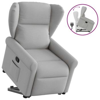 Relaxsessel mit Aufstehhilfe Wolkengrau Stoff
