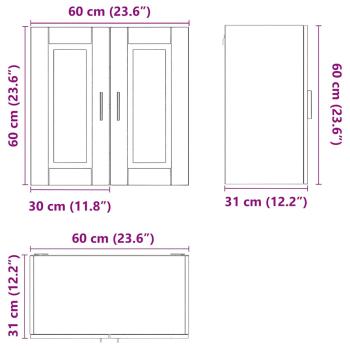 Küchen-Hängeschrank Porto Schwarz Holzwerkstoff