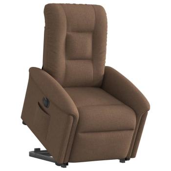 Relaxsessel mit Aufstehhilfe Elektrisch Braun Stoff