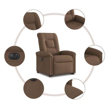Relaxsessel mit Aufstehhilfe Elektrisch Braun Stoff