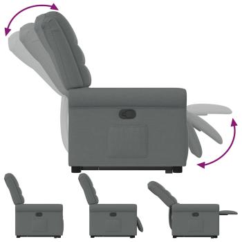 Relaxsessel mit Aufstehhilfe Dunkelgrau Stoff